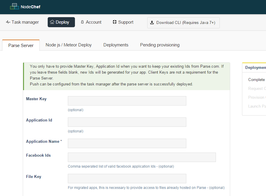 Deploy parse server