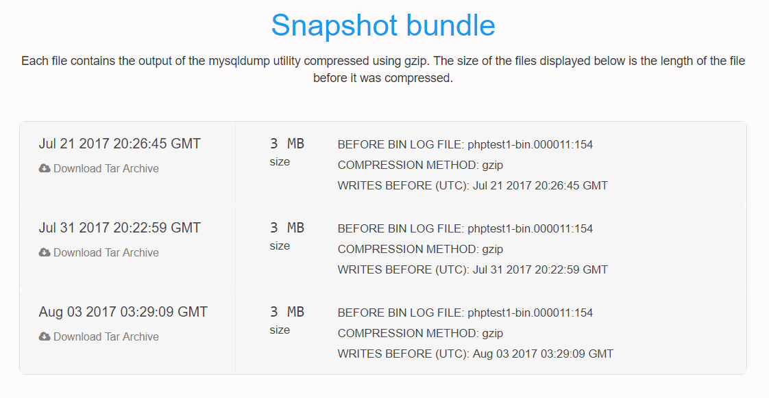 MySQL backups