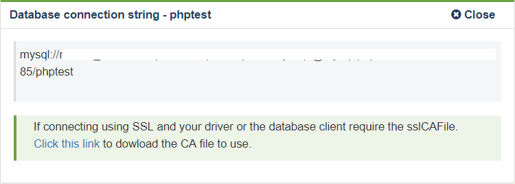 MySQL connection string