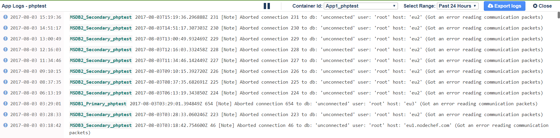 Postgres logs