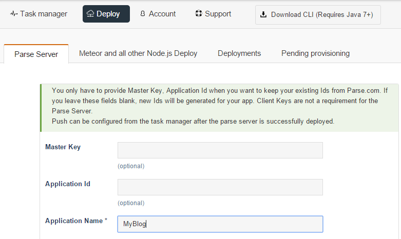 deploy hosted parse server on nodechef