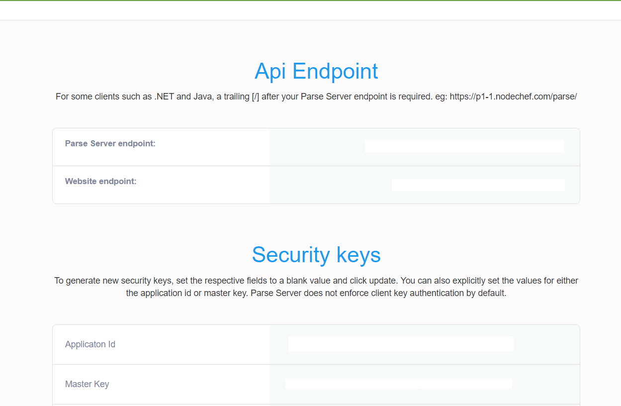 Parse server endpoint
