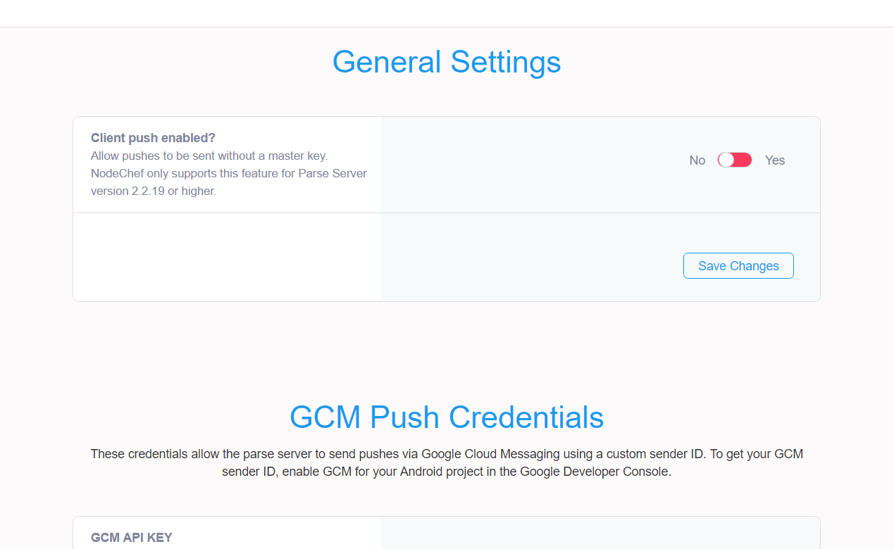 Configure parse server push