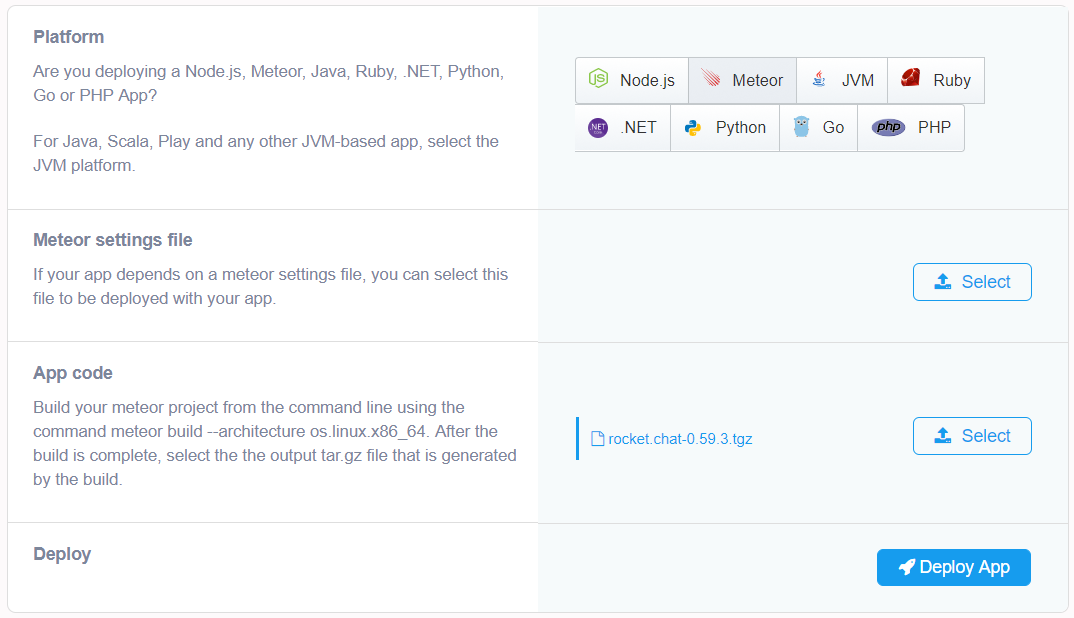 Deploy Rocket.Chat on NodeChef