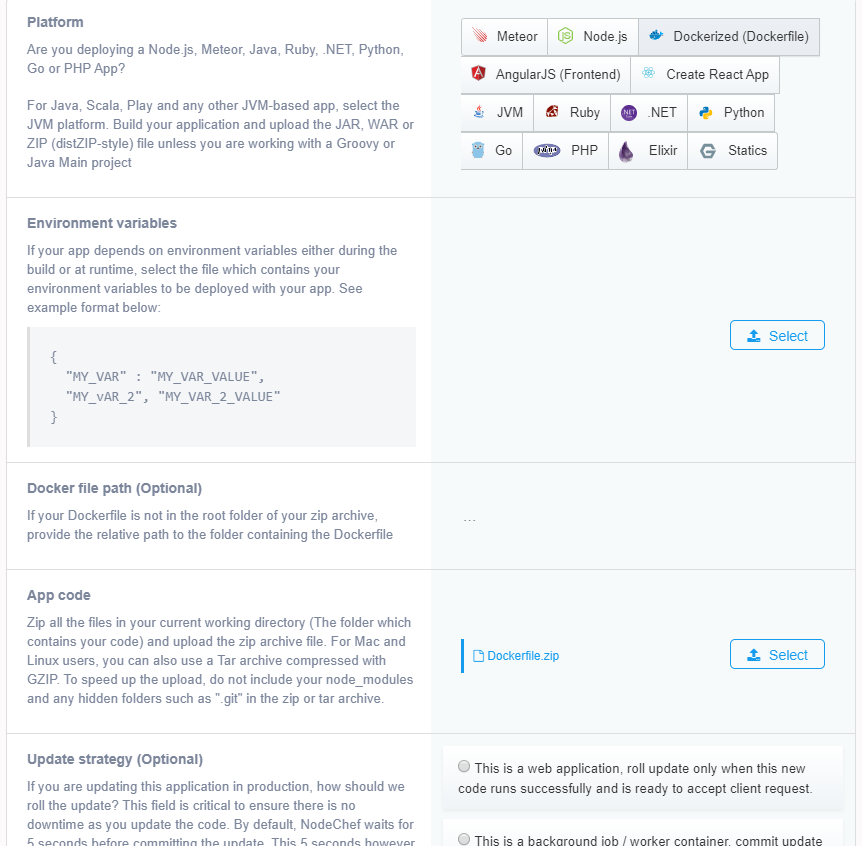 Upload Dockerfile