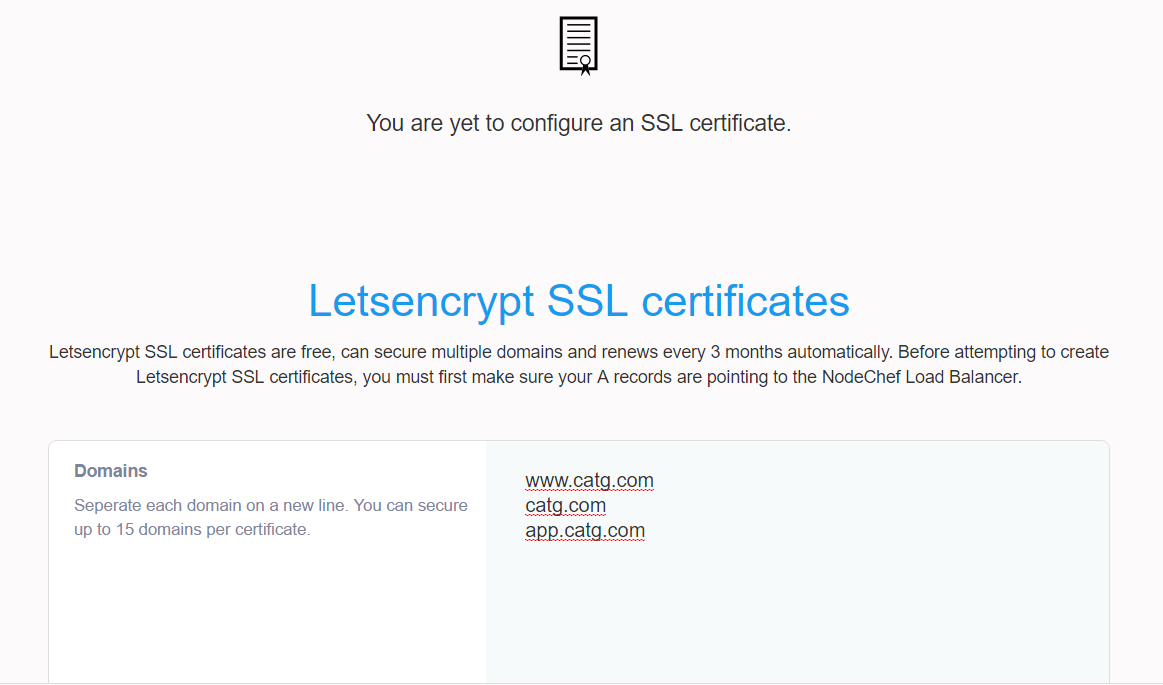 Lets encrypt SSL certificates