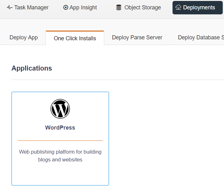 WordPress One Click Install